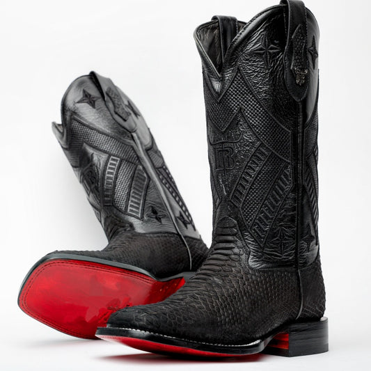 Men's Handcrafted Matte Python Boots