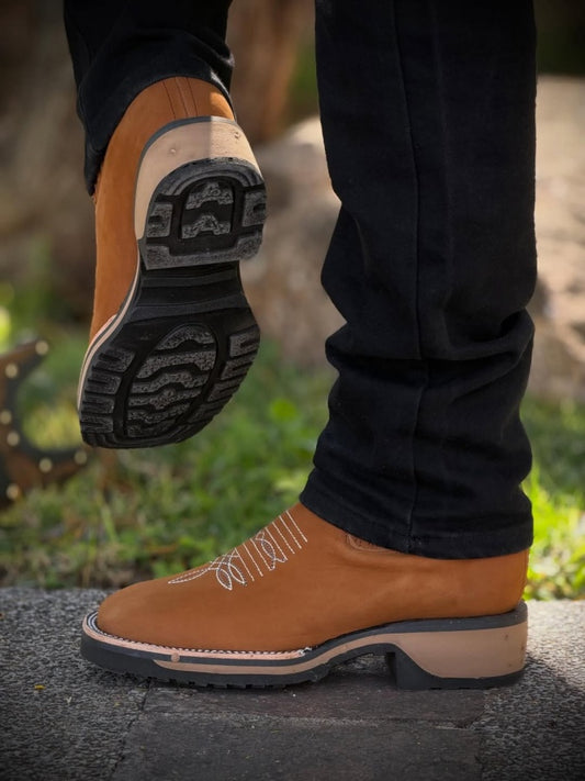 Men's Embroidered Cowboy Ankle Boots