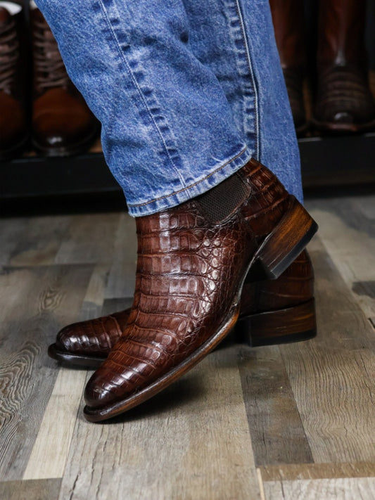 Men's Crocodile-patterned Chelsea Boots