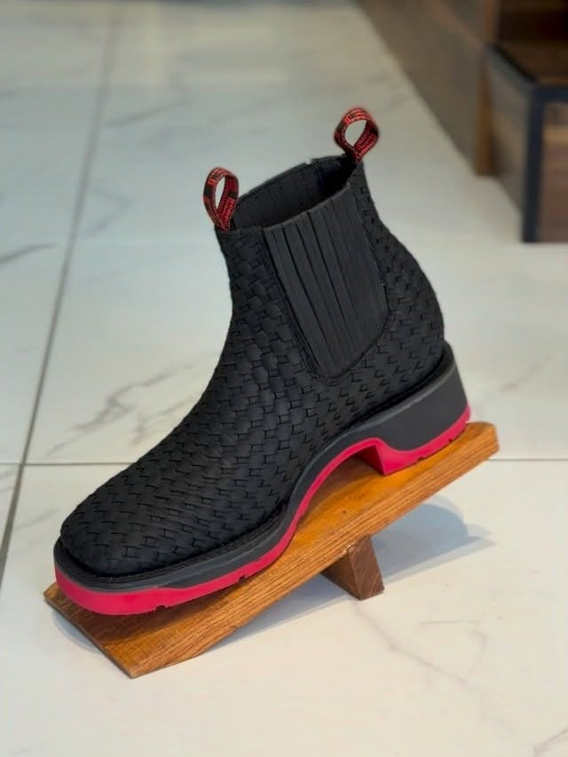 Men's Hand-knitted Red-soled Ankle Boots