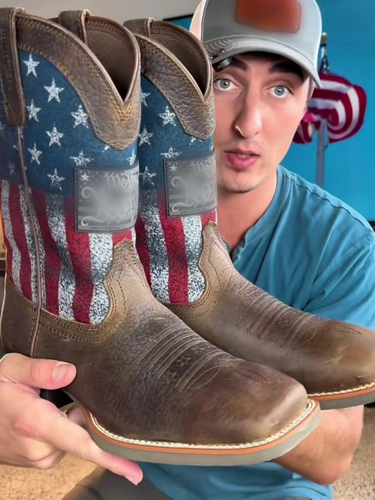 Men's Flag Western Cowboy Boots