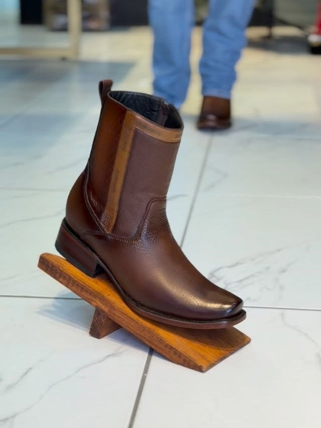 Men's Side Zipper Deerskin Boots