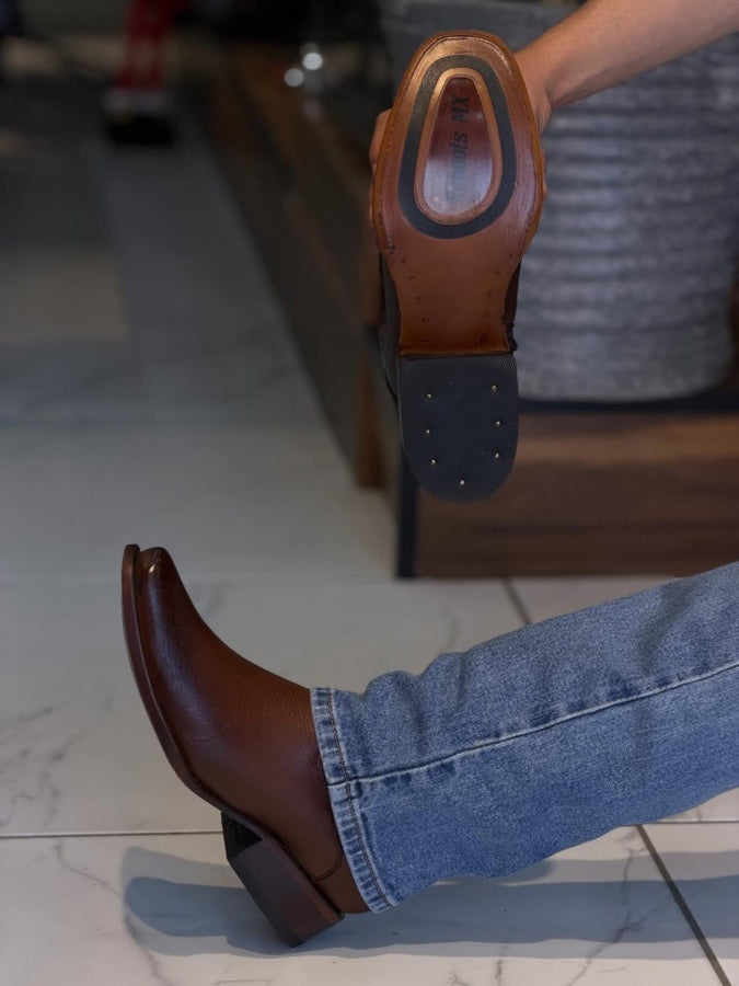 Men's Side Zipper Deerskin Boots