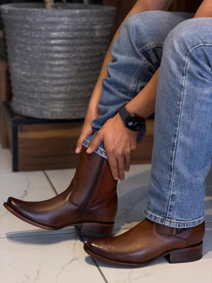 Men's Side Zipper Deerskin Boots