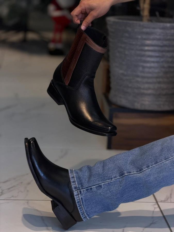 Men's Side Zipper Deerskin Boots