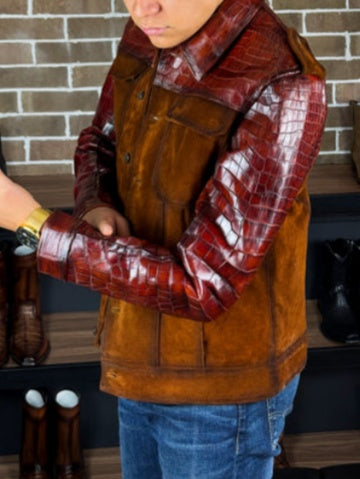 Crocodile And Suede Jacket