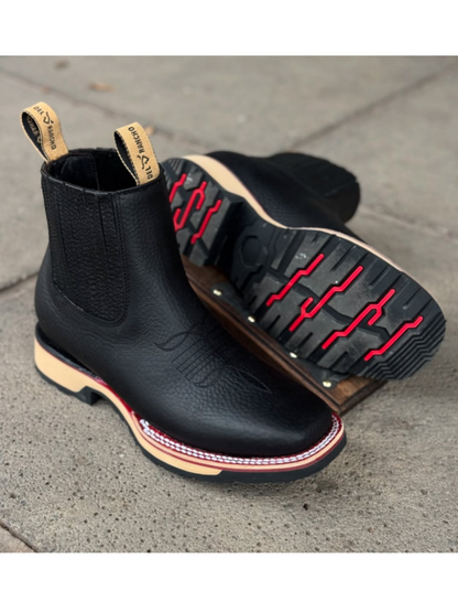 Men's Embroidered Western Cowboy Ankle Boots