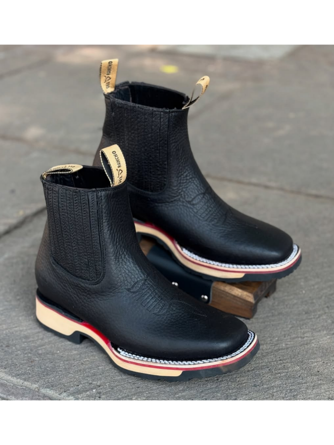 Men's Embroidered Western Cowboy Ankle Boots