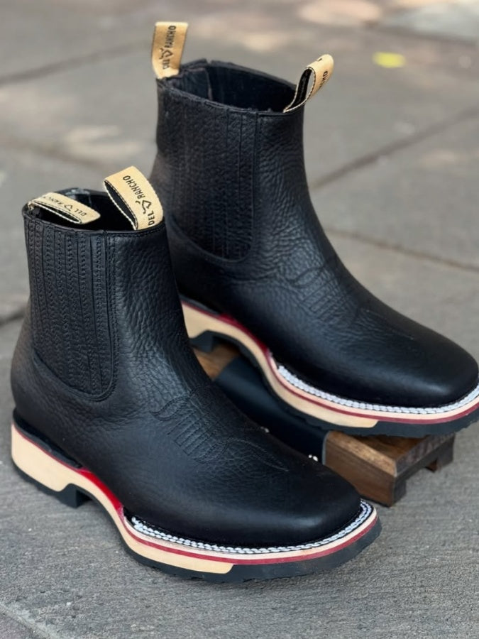 Men's Embroidered Western Cowboy Ankle Boots