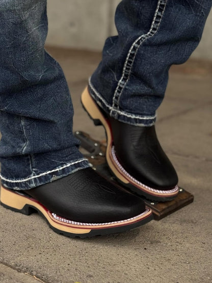 Men's Embroidered Western Cowboy Ankle Boots